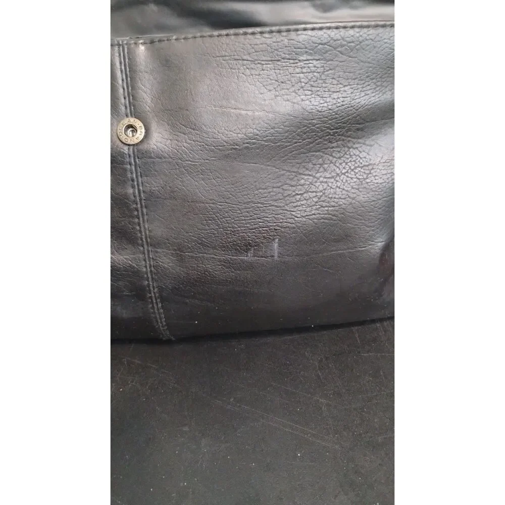 Mountain Ridge Black and Brown Faux Leather Zipper Snap Closure Tote
